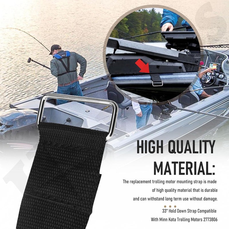 Haiouus 2773806 Strap Hold Down Replacement Compatible With Minn Kota Trolling Motor Strap, 33" Hold Down Strap for Minn Kota Fortrex, Powerdrive, Ultex Trolling Motor - Image 5
